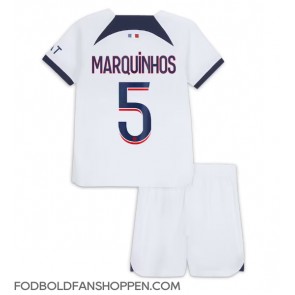 Paris Saint-Germain Marquinhos #5 Udebanetrøje Børn 2023-24 Kortærmet (+ Korte bukser)